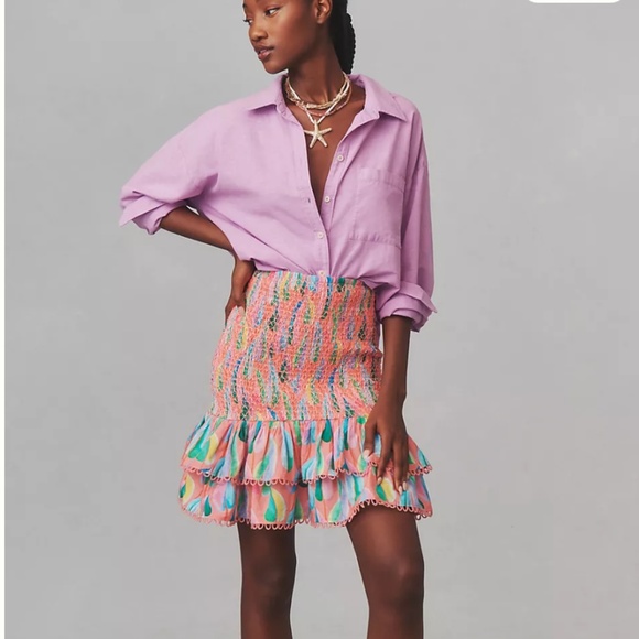 NWT Farm Rio Printed Smocked Mini Skirt SIZE M - Picture 1 of 4